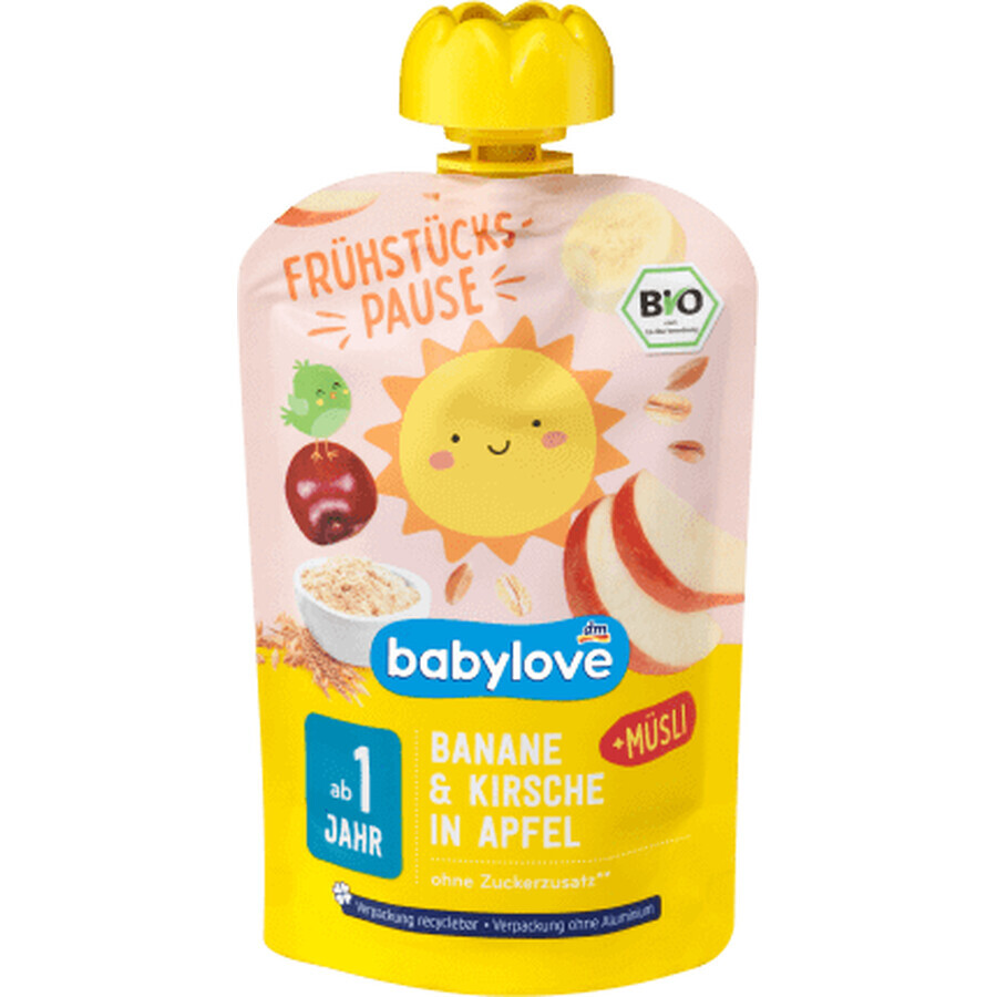 Babylove Bananenpuree kers ECO vanaf 1 jaar, 100 g