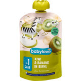 Babylove Puré de kiwi con pera y plátano 12+, 100 g