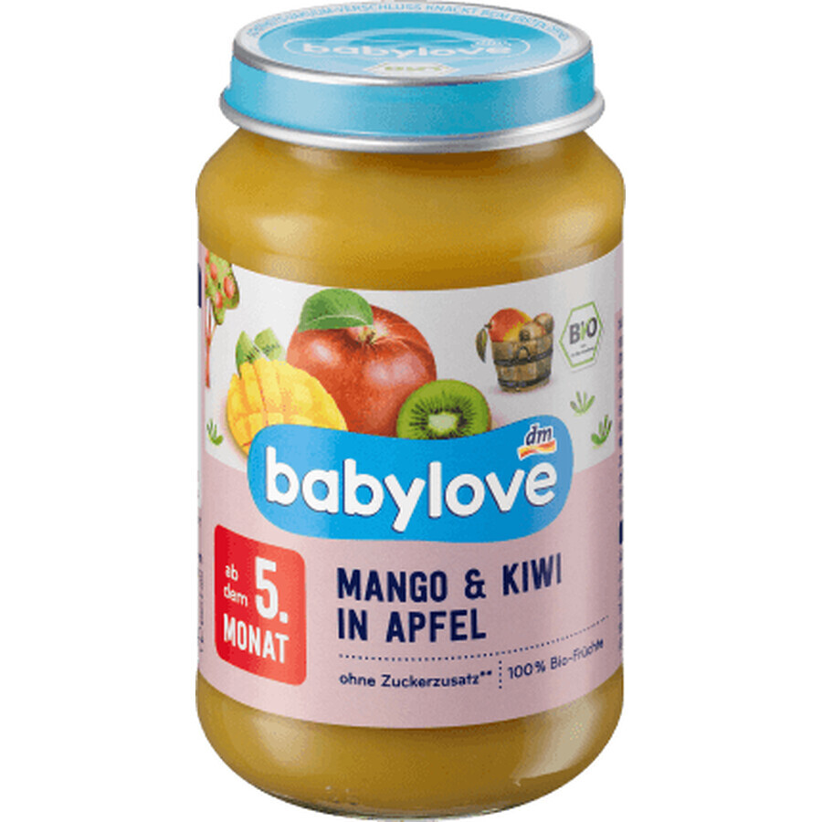 Babylove Piure de mango cu kiwi și măr ECO, 5+, 190 g