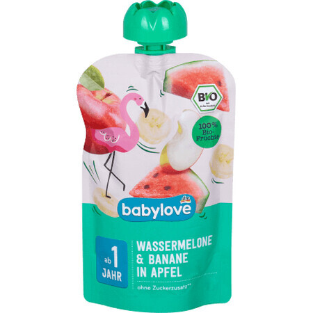 Babylove Puré de melón con plátano y manzana ECO, 12+, 100 g