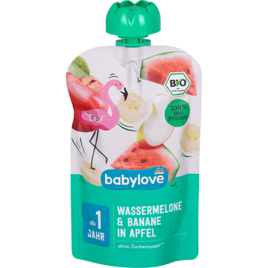 Babylove Meloenpuree met banaan en appel ECO, 12+, 100 g