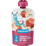 Babylove Bolsitas de fresa con plátano y cereales ECO, 1+, 100 g