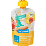 Babylove Bolsitas de mango con plátano y zanahoria ECO, 12+, 100 g