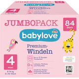 Babylove Premium pañales jumbo número 4, 84 piezas