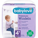 Pañales Babylove Premium número 4+, 38 uds.