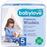 Babylove Pañal Premium Número 5, 36 piezas