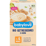 Babylove Papilla 3 cereales 6+, 400 g