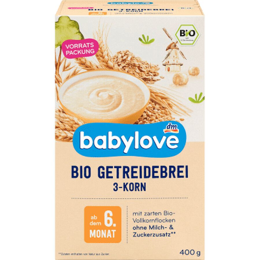 Babylove Porridge 3 cereals 6+, 400 g