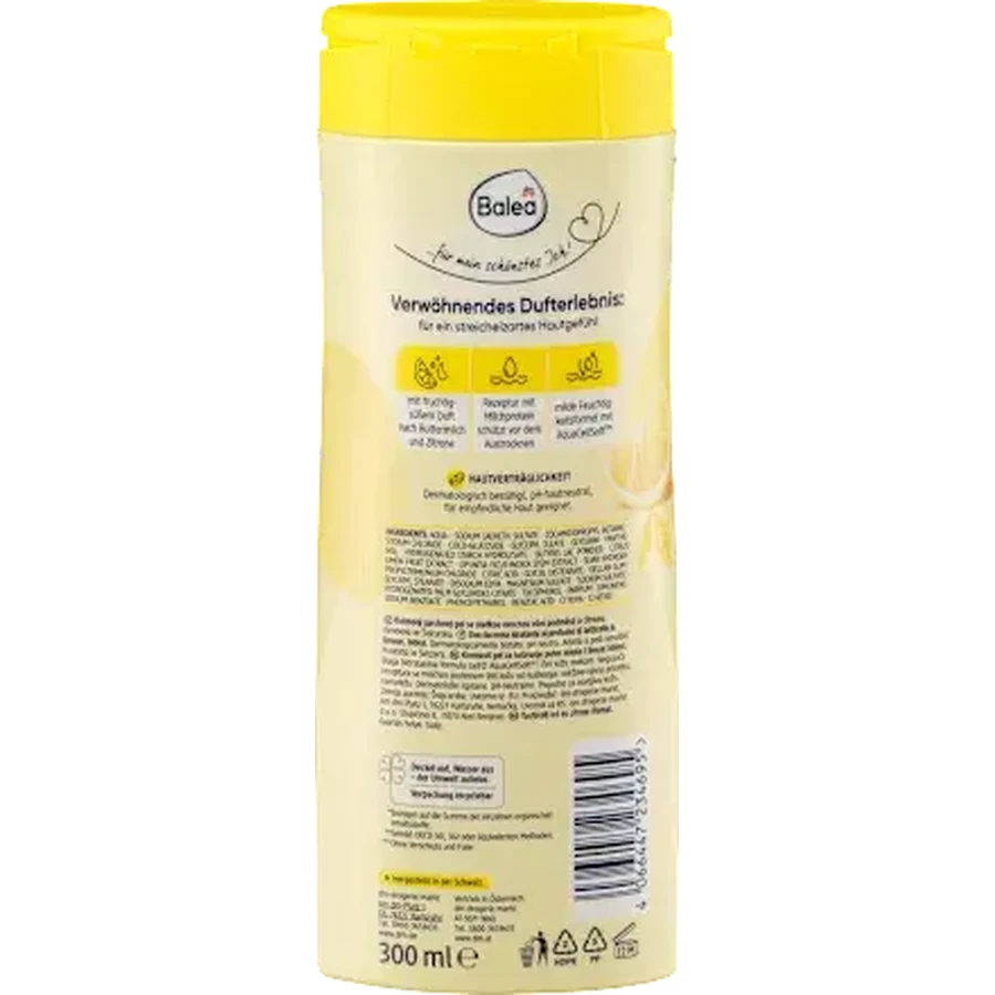 Balea Crema de ducha con limón, 300 ml