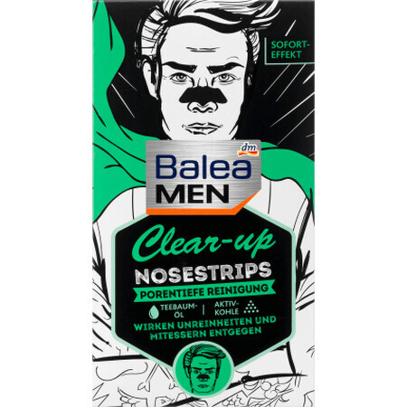 Balea MEN Clear-up tiras limpiadoras de puntos negros, 3 uds.