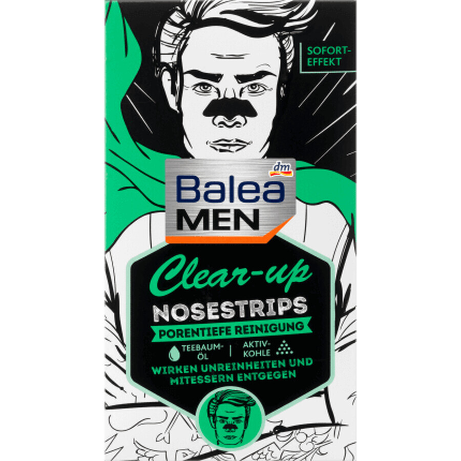 Balea MEN Clear-up bandes nettoyantes pour points noirs, 3 pcs.