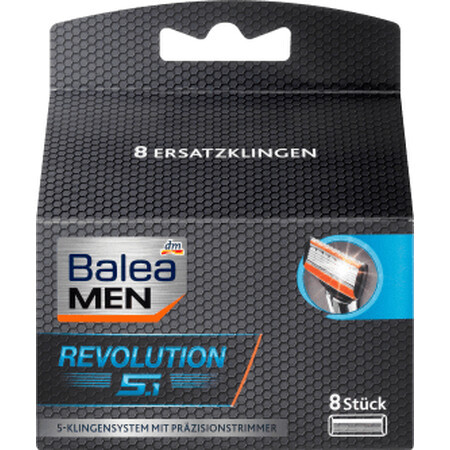 Balea MEN Revolution 5.1 lame di ricambio per rasoio 8 pz, 8 pz