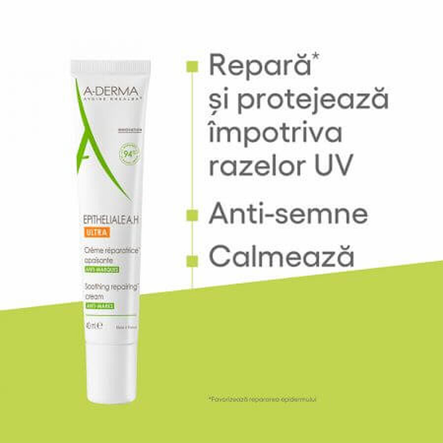 A-Derma Epiteliale AH Crema ultra reparadora con efecto calmante, 40 ml