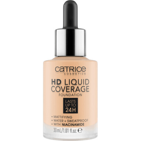 Catrice Base de maquillaje HD Liquid Coverage 005 Ivory Beige, 30 ml