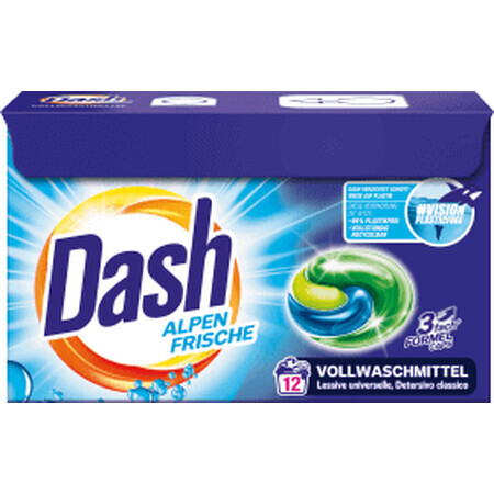 Dash Laundry Detergent Capsules 3in1 Alpen Frische, 12 pcs