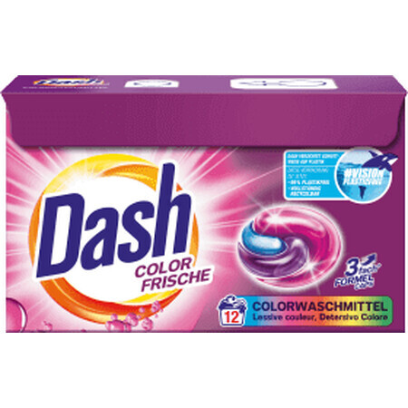 Dash Cápsulas de Detergente 3en1 Color Frische, 12 uds.