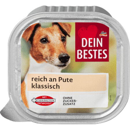 Pienso para perros Dein Bestes con mucha carne de pavo, 150 g