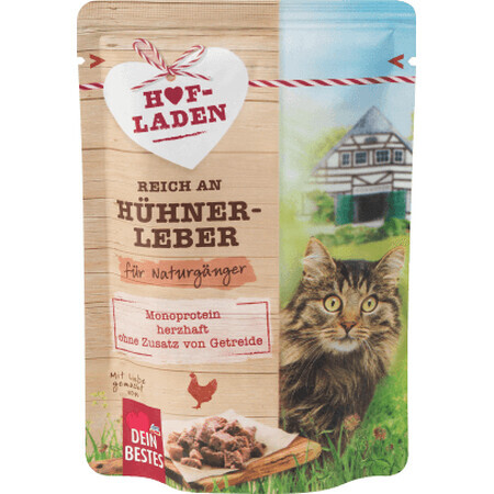 Dein Bestes natvoer voor katten met kippenlever, 85 g