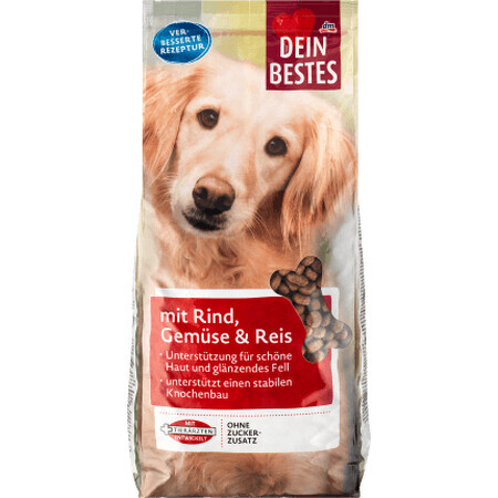 Dein Bestes Pienso con arroz, verduras y ternera para perros, 3 kg