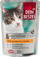 Dein Bestes sachet comida h&#250;meda para gatos carne de pollo en gelatina, 100 g