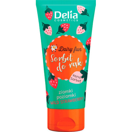 Crema de manos Delia Cosmetics con sorbete y fresa, 50 ml