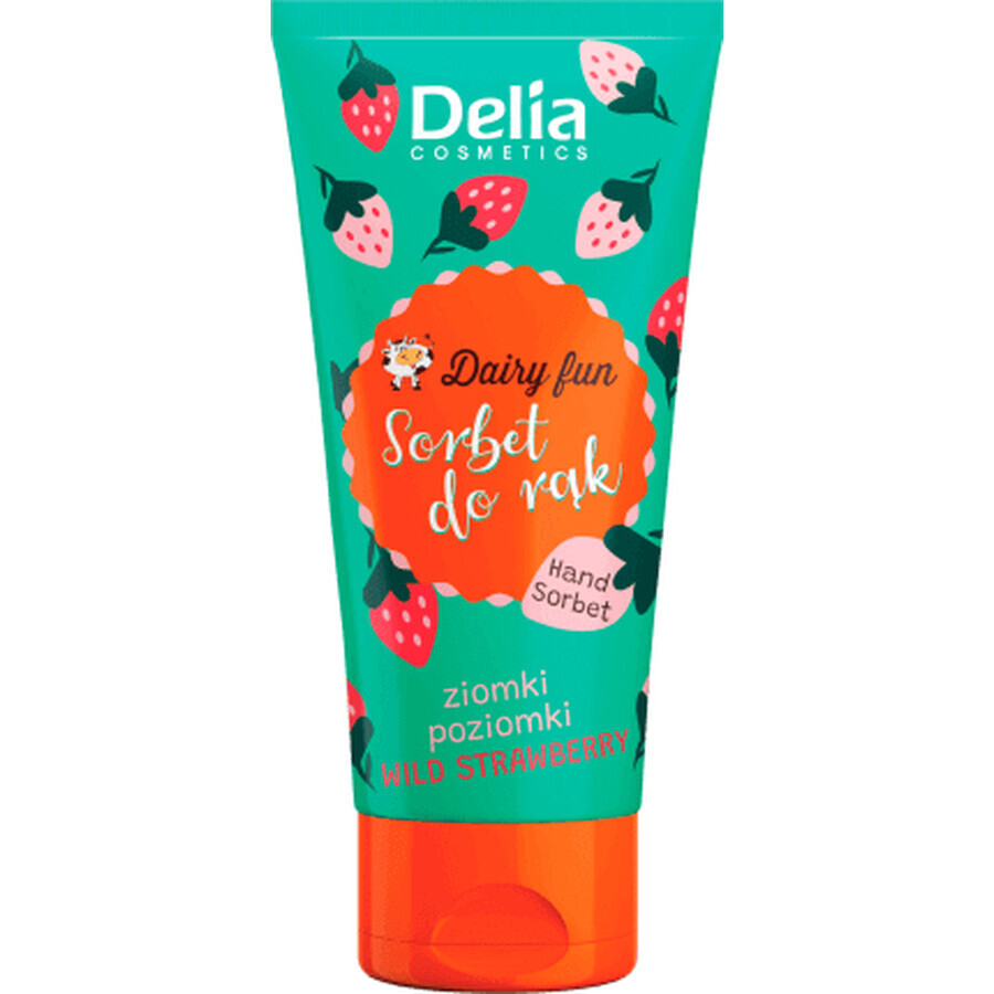 Crema de manos Delia Cosmetics con sorbete y fresa, 50 ml