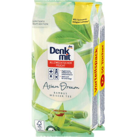 Denkmit Asian Dream Lingettes humides universelles, 100 pièces