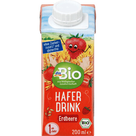 DmBio oat drink with strawberries 1 year ECO, 200 ml