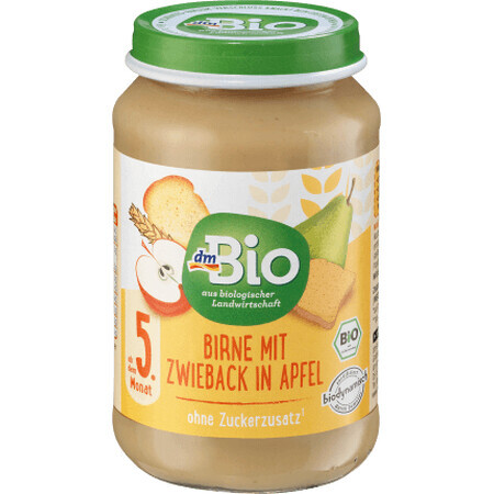 DmBio Menú Pera con tostada en manzana ECO 5+, 190 g