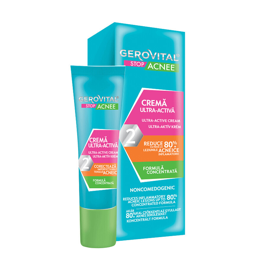 Gerovital Stop Acne Ultra Actief Crème 2, 15 ml, Farmec