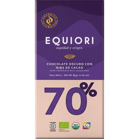 Equiori Chocolate negro 70%, 80 g