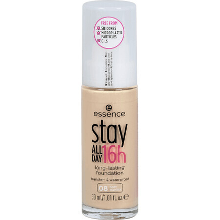 Essence Cosmetics Stay All Day 16h Long-Lasting Foundation 08 Soft Vanilla, 30 ml