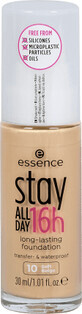 Essence Cosmetics Base de Maquillaje de Larga Duraci&#243;n Stay All Day 16h 10 Soft Beige, 30 ml