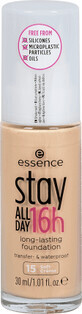 Essence Cosmetics Base de maquillaje de larga duraci&#243;n Stay All Day 16h 15 Soft Cream, 30 ml