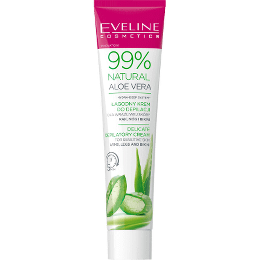 Eveline Cosmetics Crema depilatoria con aloe vera naturale al 99%, 125 ml