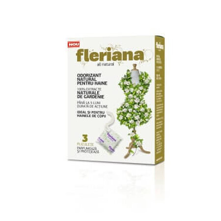 fleriana Ambientador natural antipolillas jazmín, 3 piezas