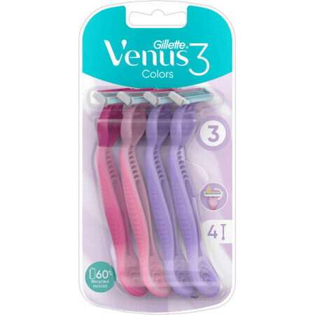 Gillette Venus Maquinilla de afeitar de tres hojas, 4 piezas