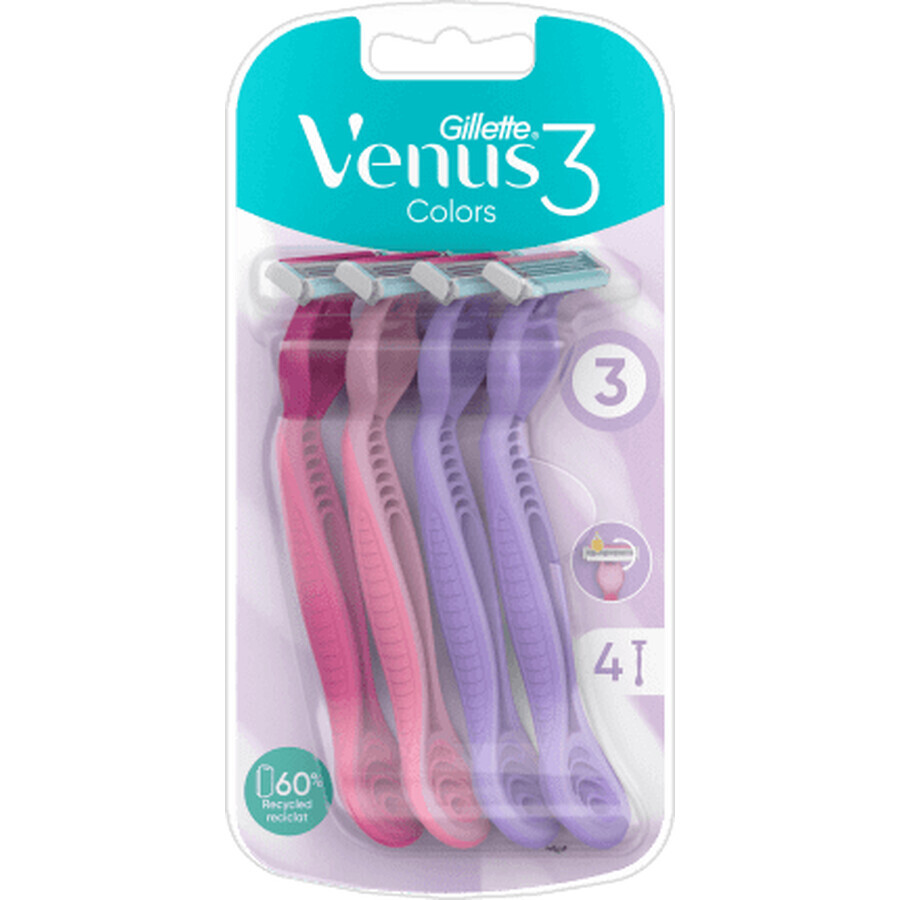 Gillette Venus Maquinilla de afeitar de tres hojas, 4 piezas