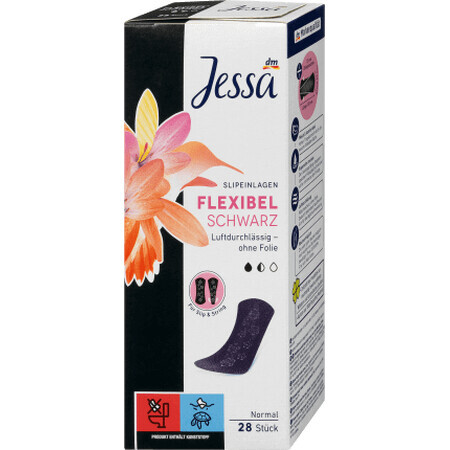 Jessa Daily absorbente flexible negro, 28 uds.