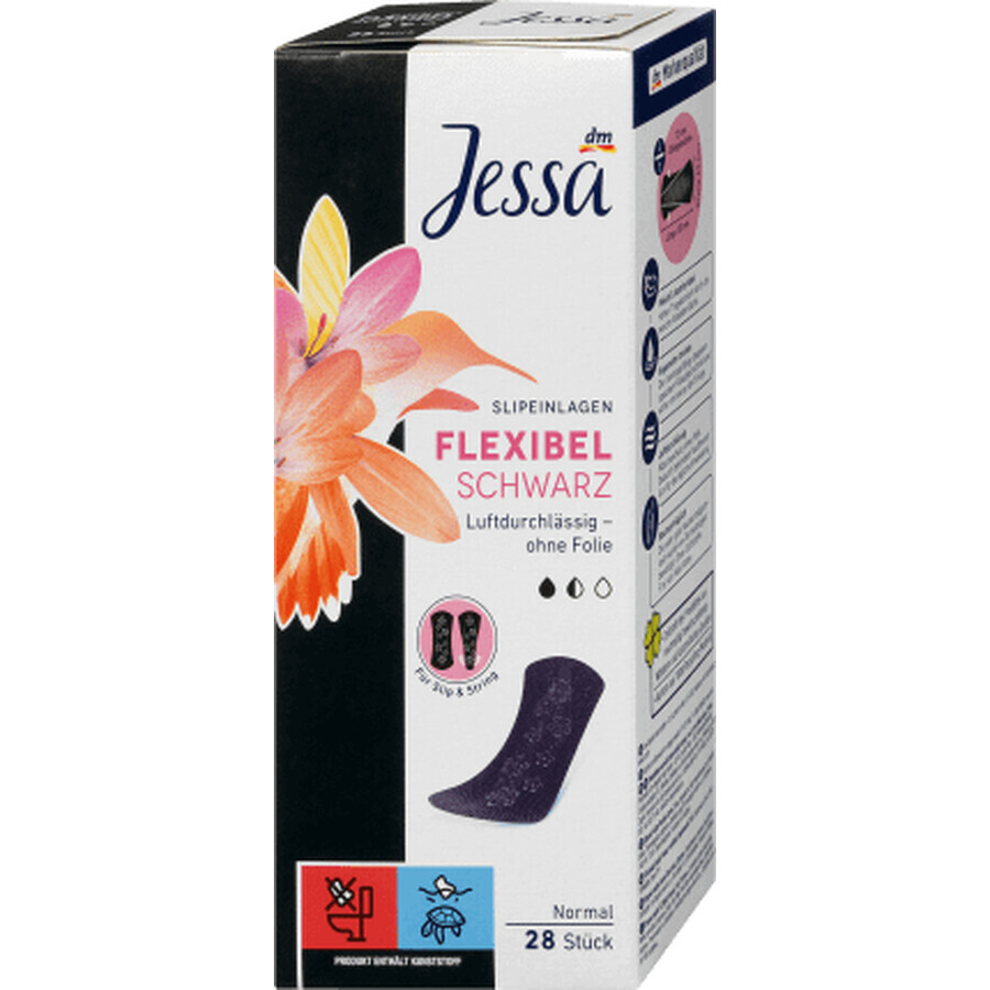 Jessa Daily absorbente flexible negro, 28 uds.