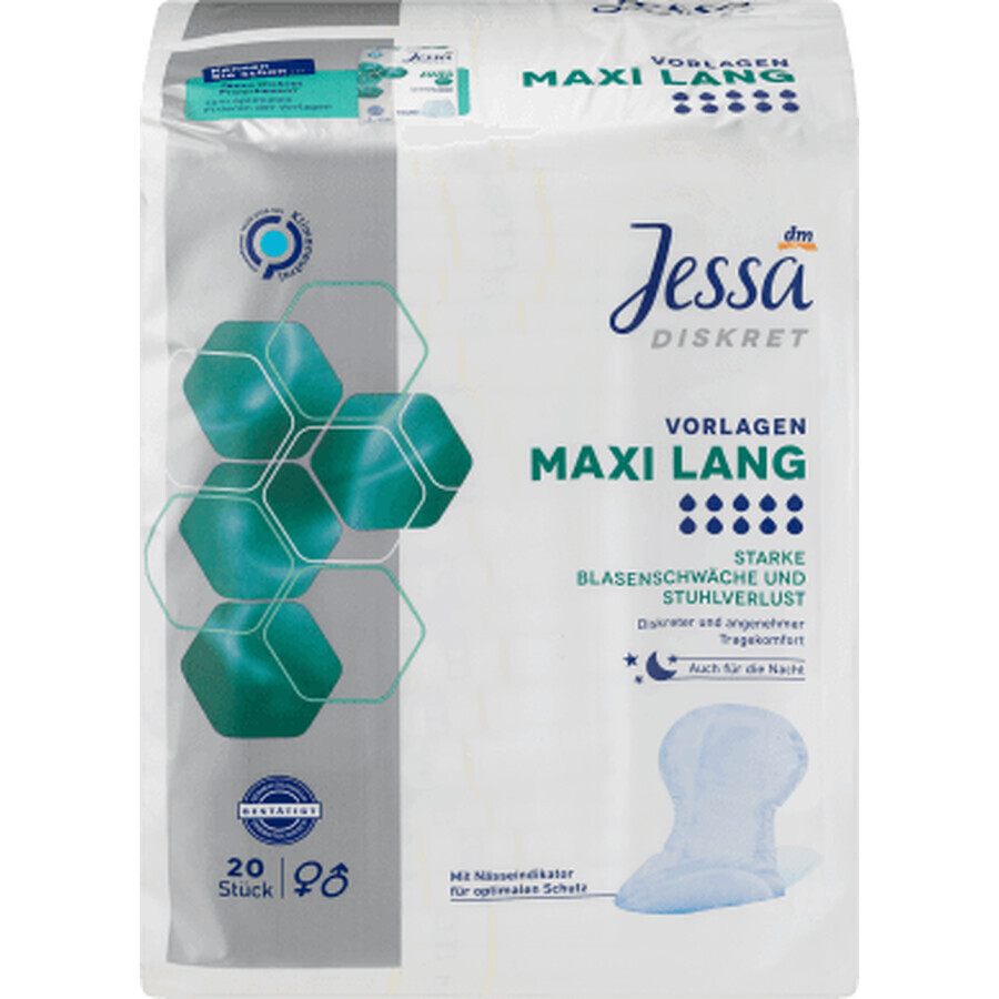 Jessa DISKRET Maxi Long Absorbants, 20 pièces