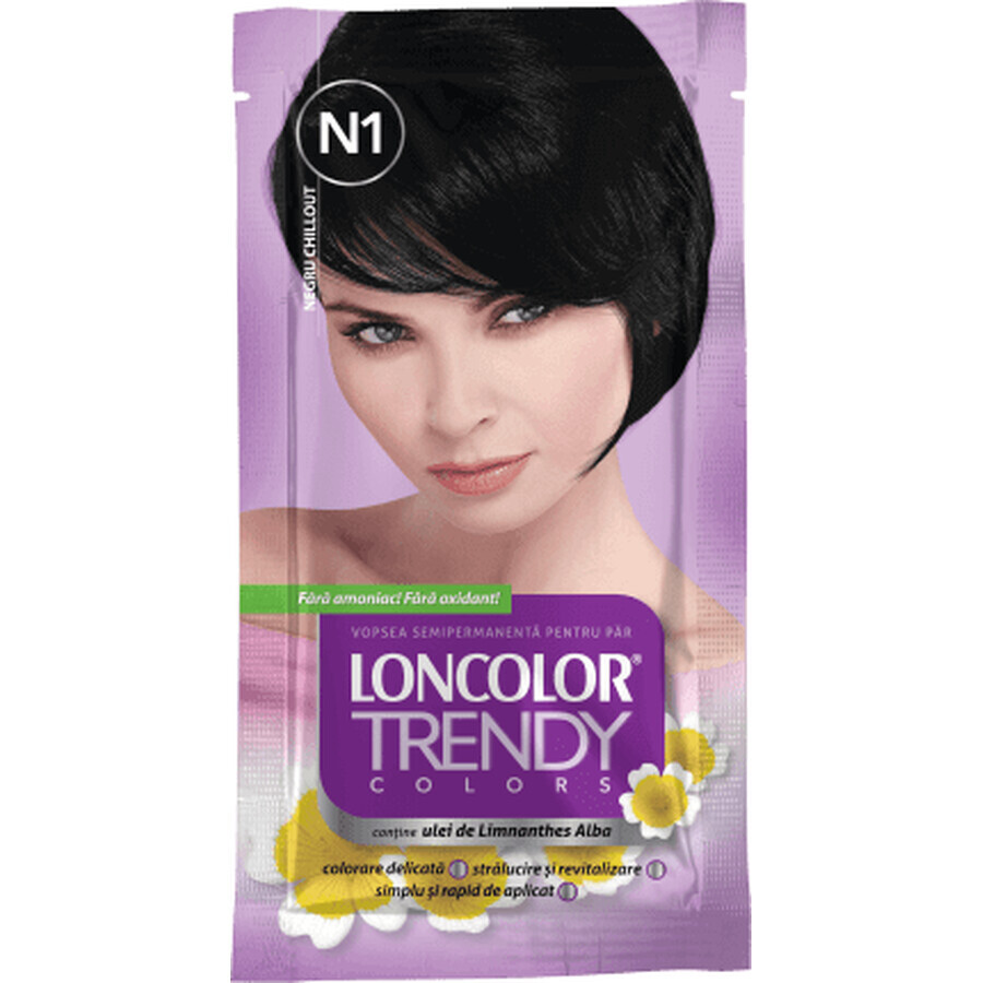 Loncolor TRENDY Vernice semipermanente numero 1 nera, 1 pz