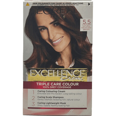 Loreal Paris EXCELLENCE CREME Tinte permanente con amoníaco 5.5, 1 ud.