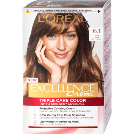 Loreal Paris EXCELLENCE CREME Permanentes Haarfärbemittel mit Ammoniak 6.1, 1 Stück