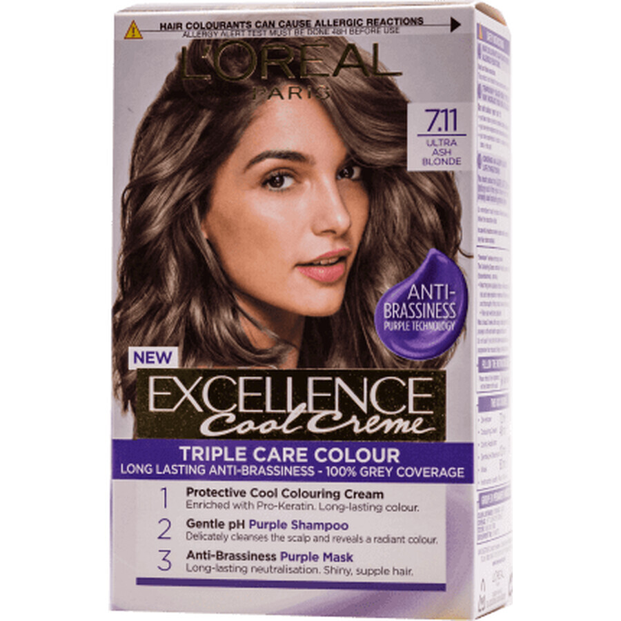 Loreal Paris EXCELLENCE CREME Tinte permanente con amoníaco 7.11, 1 ud.