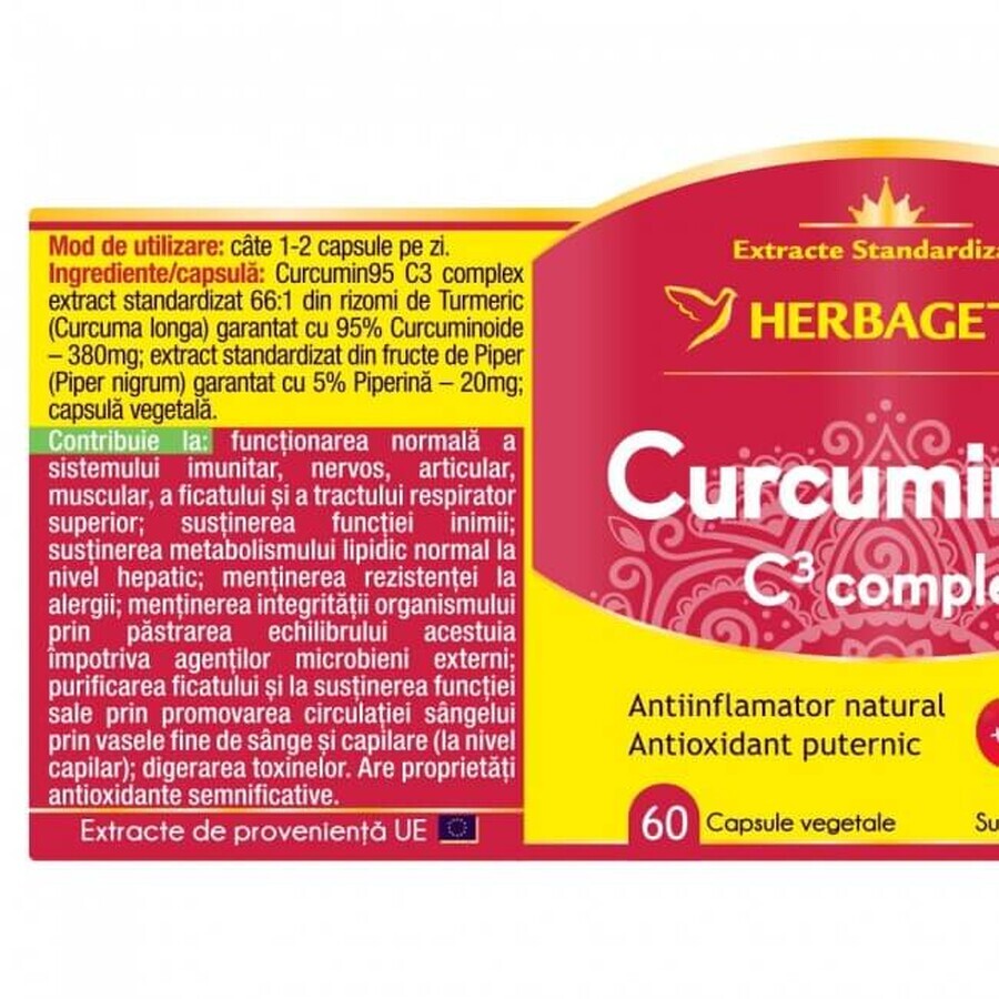 Curcumin95+ C3 Complex, 120 capsule, Herbagetica