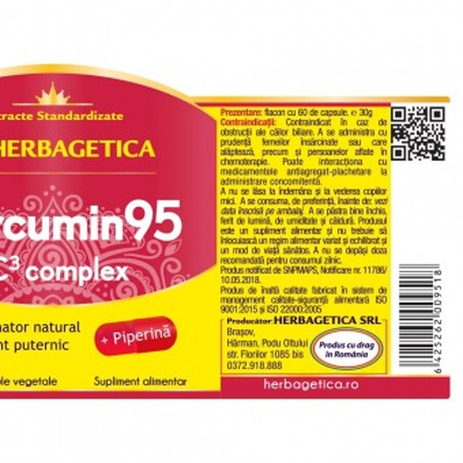 Curcumin95+ C3-Komplex, 120 Kapseln, Herbagetica