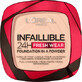 Loreal Paris Infalible 24H Fresh Wear Polvos Compactos 180 Rosa Arena, 9 g