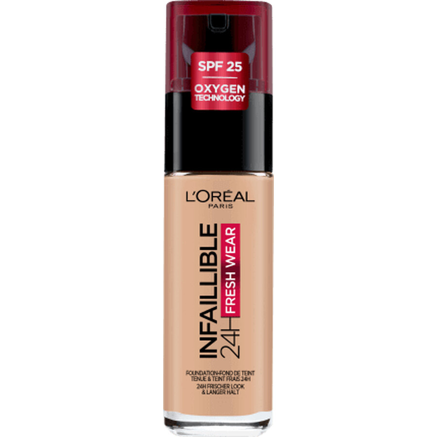 Loreal Paris Infaillible 32H Base de maquillaje Fresh Wear 145 Beige Rosa, 30 ml