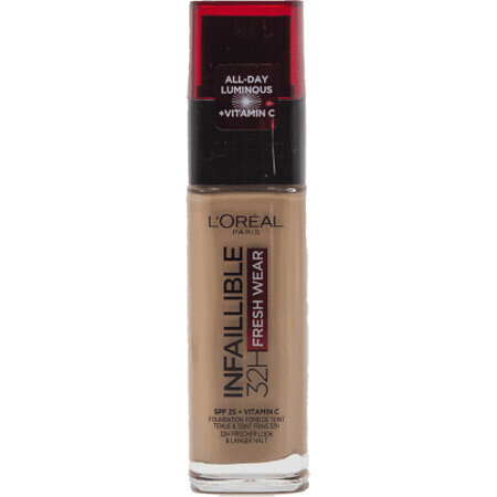 Loreal Paris Infaillible 32H Base de maquillaje Fresh Wear 225 Beige Arena, 30 ml